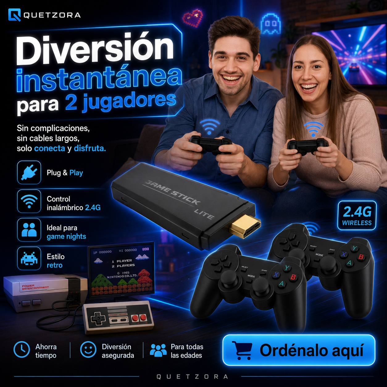 Revive tu Infancia - Consola Retro 10,000+ Juegos 4K Inalámbrica