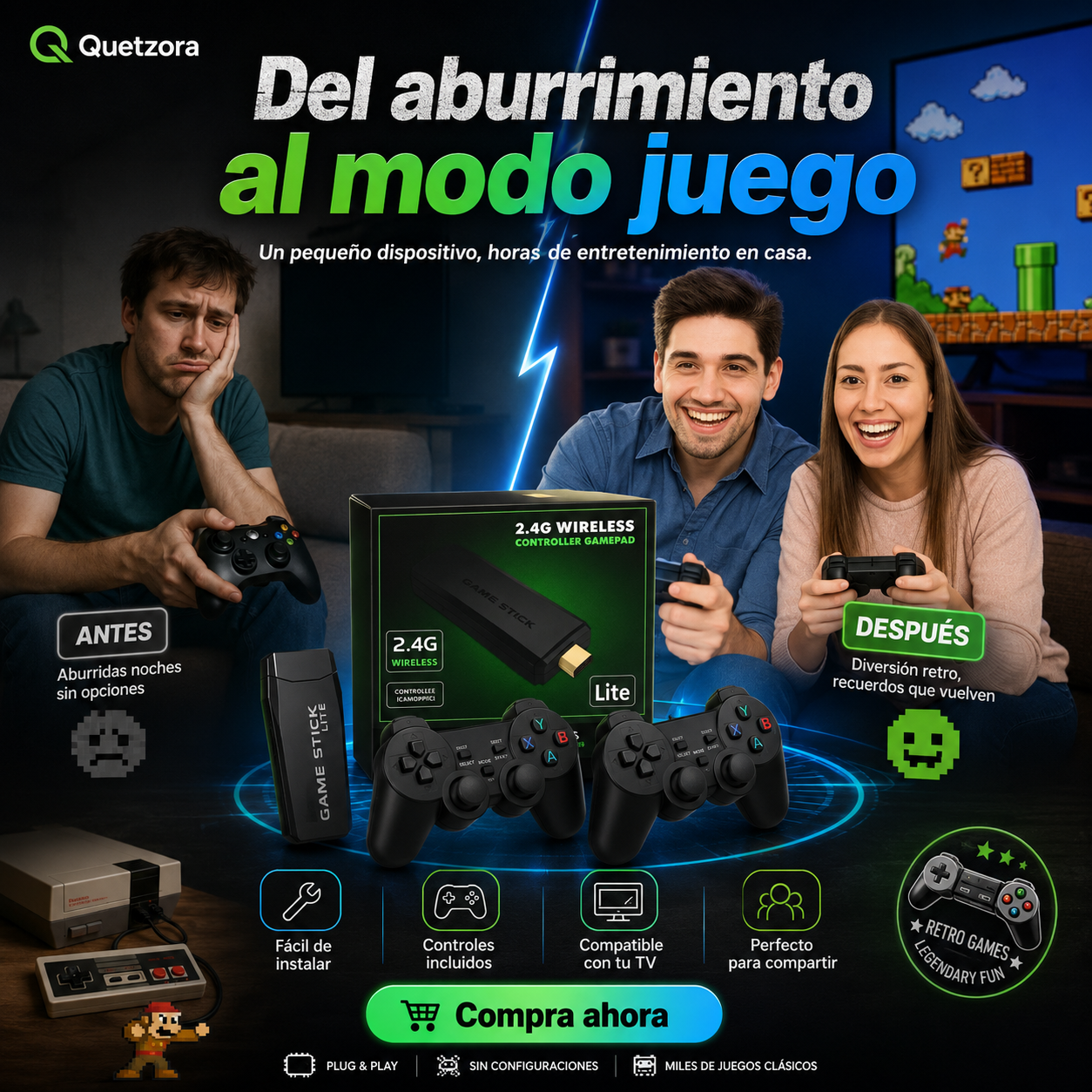 Revive tu Infancia - Consola Retro 10,000+ Juegos 4K Inalámbrica