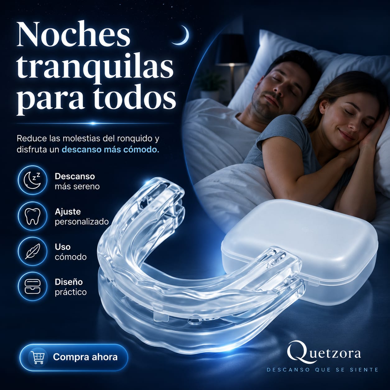 Noches Sin Ronquidos - Dispositivo Moldeable de Silicona Médica