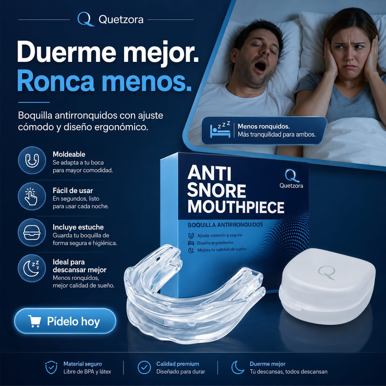 Noches Sin Ronquidos - Dispositivo Moldeable de Silicona Médica